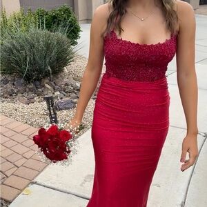 Elegant Red Evening Gown